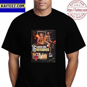 Immanuel Quickley 16 Career High Rebounds New York Knicks NBA Vintage T-Shirt