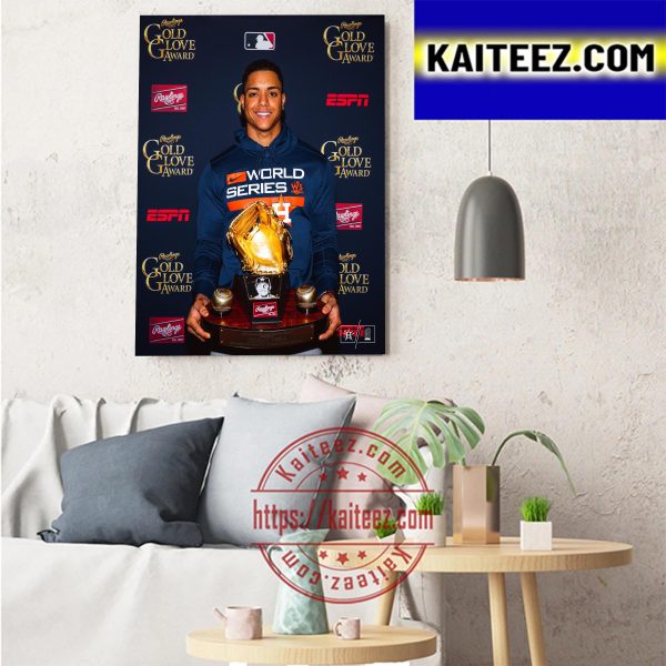 Jeremy Pena 2022 Rawlings Gold Glove Award Winner Art Decor Poster Canvas