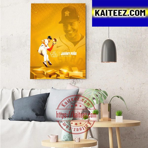 Jeremy Pena Shortstop 2022 Rawlings Gold Glove Award Winner Art Decor Poster Canvas