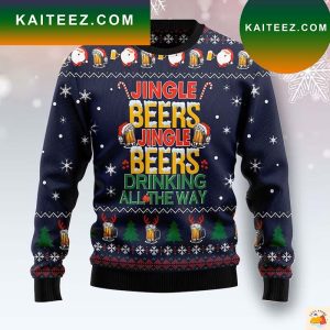 Jingle Beers Jingle Beers Drinking All The Way Christmas Ugly Sweater