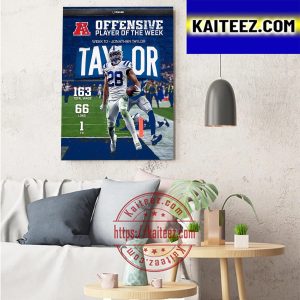 Jonathan Taylor Offensive Player Of The Week Indianapolis Colts Art Decor Poster Canvas