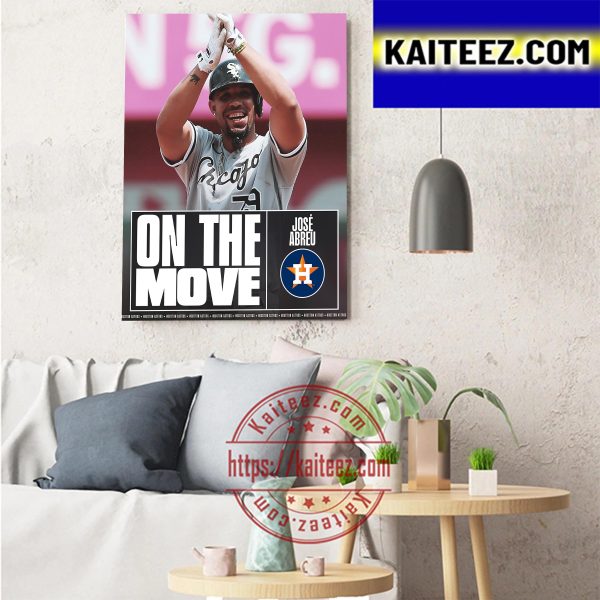 Jose Abreu On The Move Houston Astros MLB Art Decor Poster Canvas
