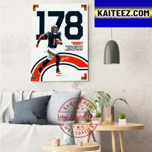 Justin Fields 178 Rush Yards Most Rushing Yards By A QB Art Decor Poster Canvas