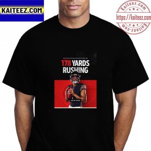Justin Fields Most Rushing Yards By A QB With 178 Yards Rushing Vintage T-Shirt