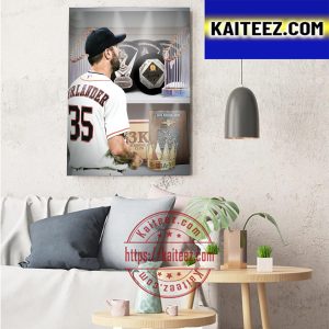 Justin Verlander 3 CY Young Award Winner And His Trophy Case Art Decor Poster Canvas
