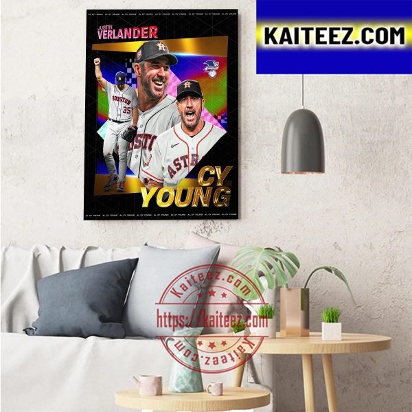 Justin Verlander AL CY Young Award Winner Art Decor Poster Canvas