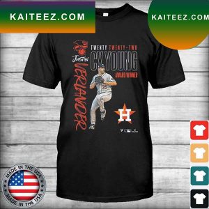 Justin Verlander Houston Astros 2022 AL Cy Young Award Winner T-shirt