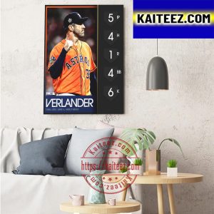Justin Verlander In Game 5 For Houston Astros In 2022 MLB World Series Art Decor Poster Canvas
