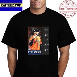 Justin Verlander In Game 5 For Houston Astros In 2022 MLB World Series Vintage T-Shirt