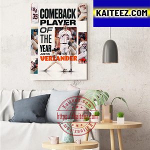 Justin Verlander Is 2022 American League Comeback Player Of The Year Art Decor Poster Canvas