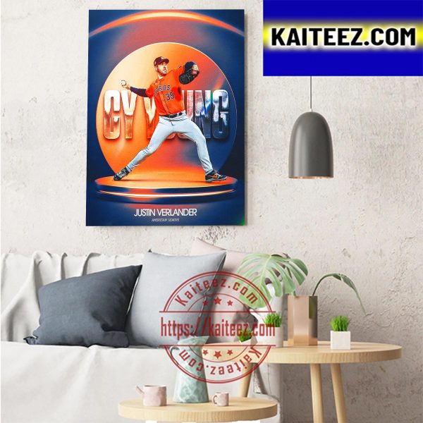Justin Verlander Win 3 CY Young Awards In MLB History Art Decor Poster Canvas