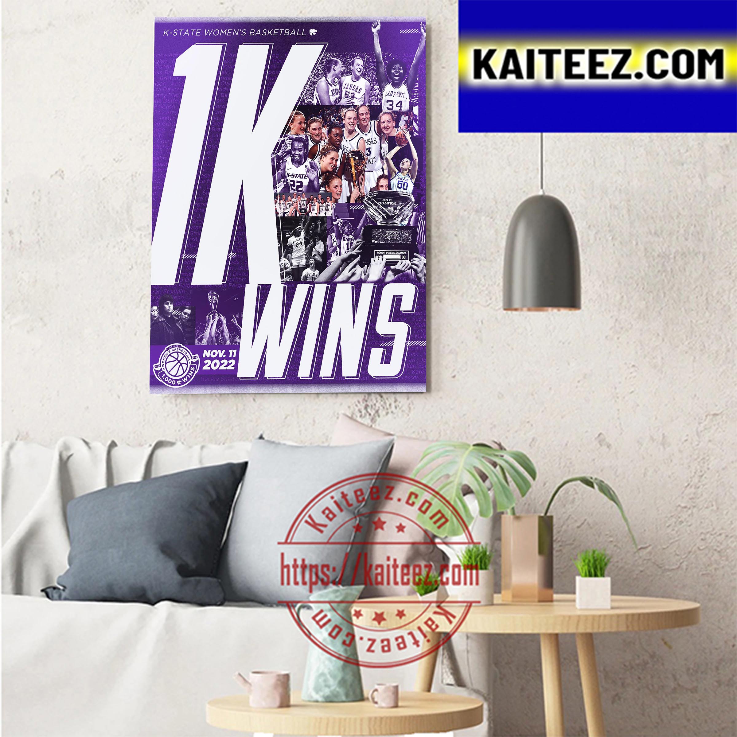 K State Womens Basketball 1K Wins Art Decor Poster Canvas 64850431 1 