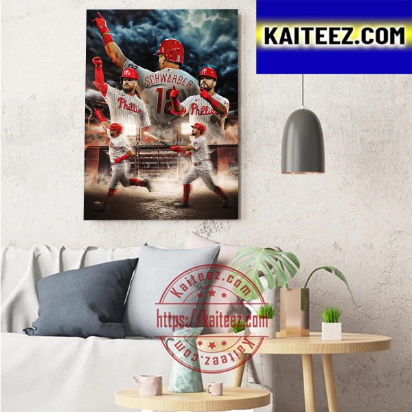 Kyle Schwarber Philadelphia Phillies In 2022 MLB World Series Art Decor Poster Canvas