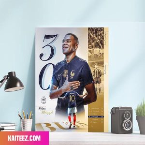 Kylian Mbappe With His 30 Goal As The Eighth-Highest Scorer In French National Team History Poster