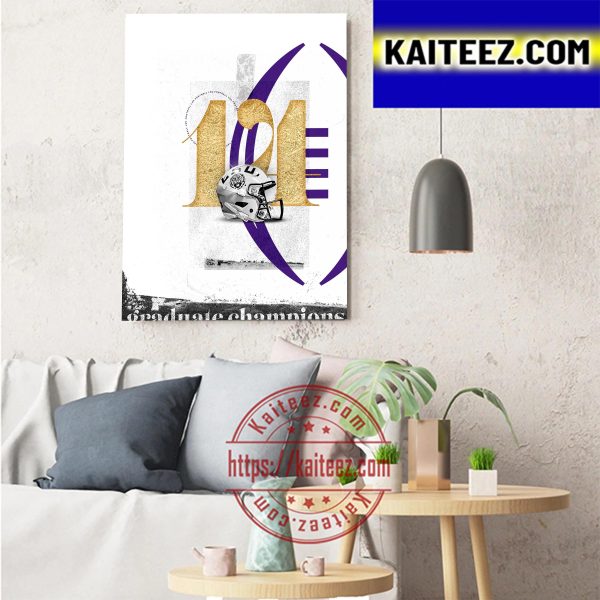 LSU Football Graduate Champions Art Decor Poster Canvas