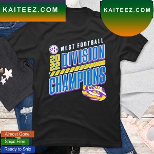 LSU Tigers 2022 SEC West Division Football Champions Slanted Knockout T-Shirt