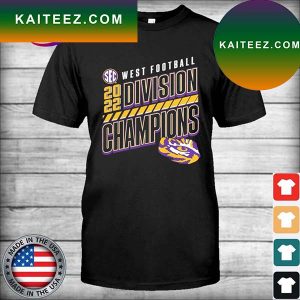 LSU Tigers 2022 SEC West Division Football Champions Slanted Knockout T-shirt
