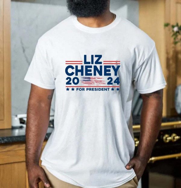 Liz Cheney for president 2024 American Flag T-shirt