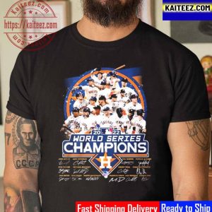 MLB 2022 World Series Champions Houston Astros Team Signatures Vintage T-Shirt