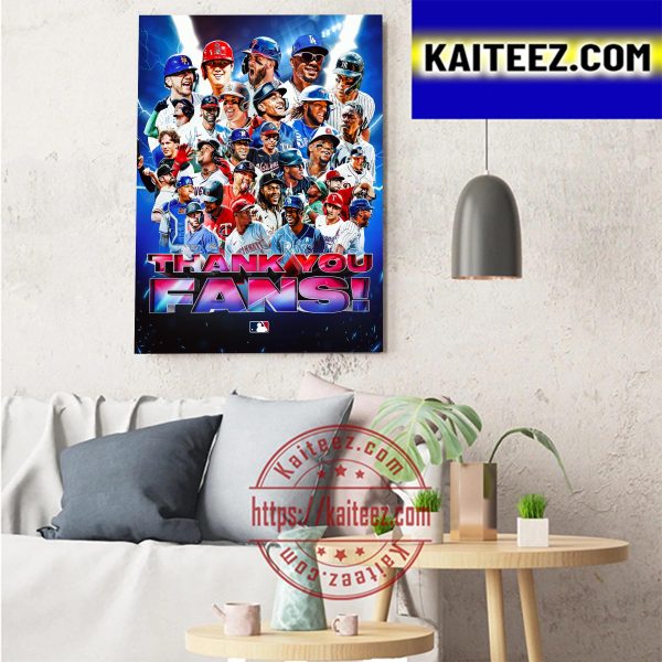 MLB Thank You Fans For Another Unforgettable Season Art Decor Poster Canvas