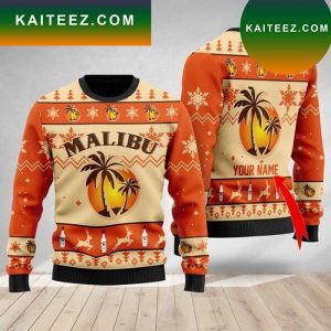 Malibu Rum Drinks Custom Ugly Christmas Sweater