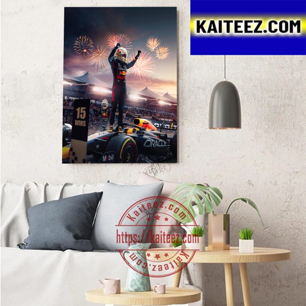 Max Verstappen 15 Wins F1 Abu Dhabi GP Art Decor Poster Canvas