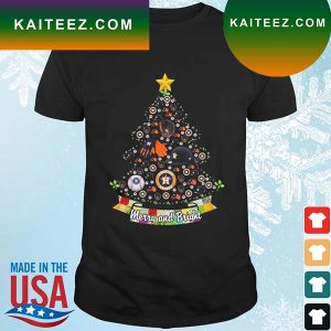 Merry And Bright Los Houston Astros MLB Christmas tree 2022 T-shirt