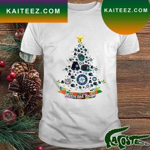 Merry And Bright Seattle Mariners Mlb Christmas Tree 2022 T-Shirt