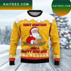 Merry Christmas And A Happy New Beer Ugly Sweater