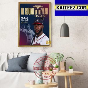 Michael Harris II NL Rookie Of The Year Finalist Atlanta Braves MLB Art Decor Poster Canvas