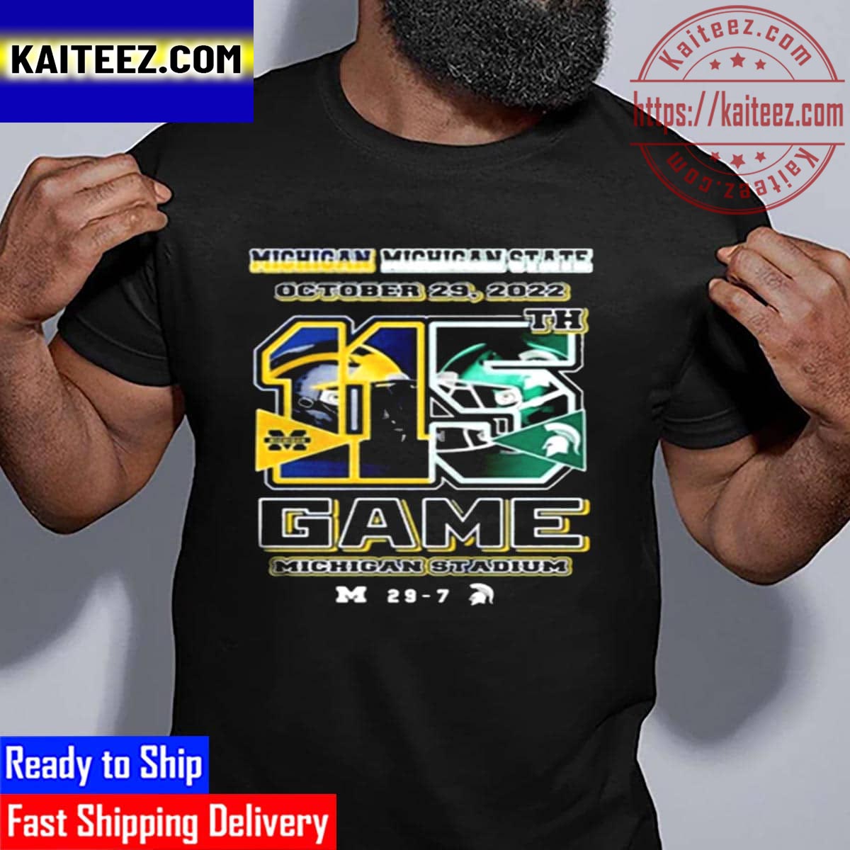 Michigan Vs Michigan State 115th Game 2022 Matchup Final Score 29 7 Vintage T-Shirt