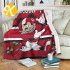 Mickey Mouse And Minnie In Colorful Floral Garden Christmas Throw Fleece Blanket