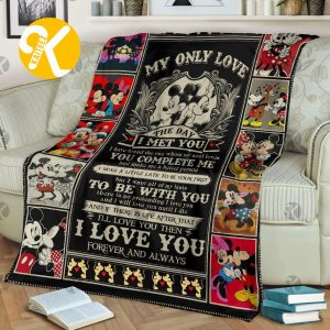 Mickey Mouse And Minnie Vintage Romantic My Only Love The Day I Met You With Photos Christmas Throw Blanket