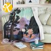 Mickey Mouse Camping In Yosemite National Park Artwork Christmas Throw Fleece Blanket