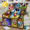 Mickey Mouse Camping In Yosemite National Park Artwork Christmas Throw Fleece Blanket