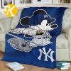 Mickey Mouse Notre Dame Fighting Irish NFL Team Football In Yellow And Navy Christmas Throw Fleece Blanket