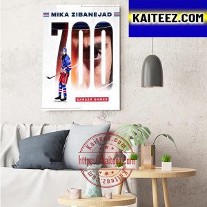 Mika Zibanejad 700 Career Games New York Rangers NHL Art Decor Poster Canvas