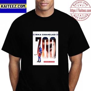 Mika Zibanejad 700 Career Games New York Rangers NHL Vintage T-Shirt