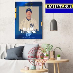 Milwaukee Brewers Signed OF Blake Perkins Art Decor Poster Canvas