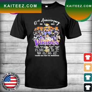 Minnesota Vikings 62th anniversary 1961-2023 thank you for the memories signatures shirt
