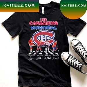 Montreal Canadiens Larry Robinson Guy Lafleur Jean Beliveau And Henri Richard Abbey Road Signatures T-Shirt