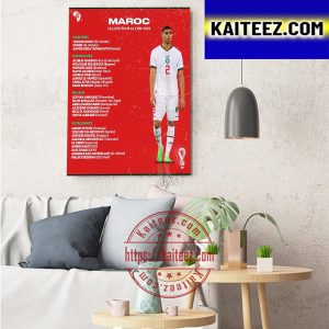 Morocco 2022 FIFA World Cup Squad Art Decor Poster Canvas