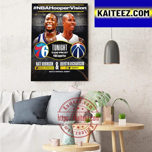 NBA Hooper Vision On Halloween Nate Robinson And Quentin Richardson Art Decor Poster Canvas