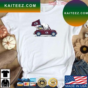 NFL Colorado Avalanche Snoopy And Woodstock Drives Colorado Avalanche Beetle Car T-Shirt