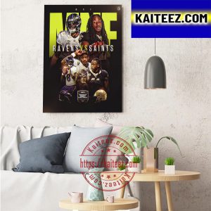 NFL Monday Night Football Baltimore Ravens Vs New Orleans Saints Art Decor Poster Canvas