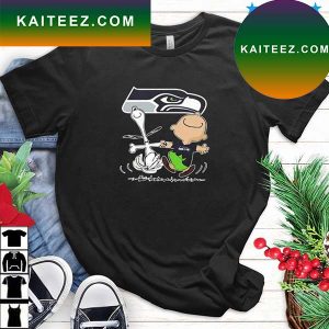 NFL Seattle Seahawks Charlie Brown Snoopy Dancing T-Shirt