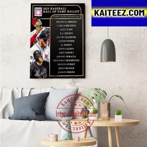 National 2023 Baseball Hall Of Fame Ballot Art Decor Poster Canvas