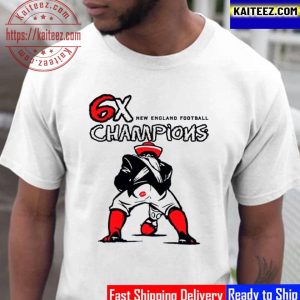 New England Football Team 6x Champions Vintage T-Shirt