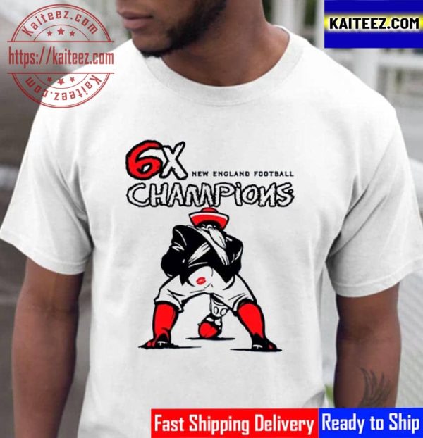 New England Football Team 6x Champions Vintage T-Shirt