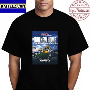 New Home Simmons Bank Liberty Stadium Of Memphis Showboats USFL Vintage T-Shirt